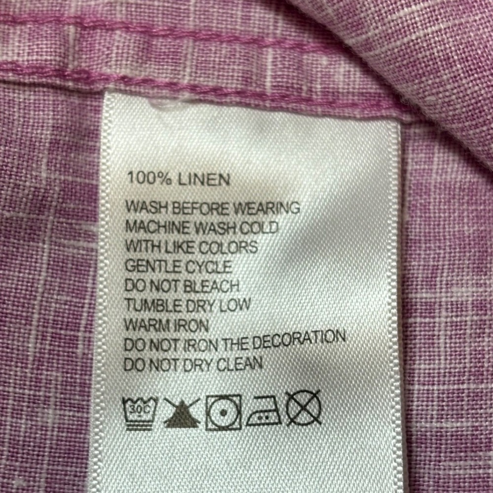 Tommy Bahama Shirt Mens XXL Purple 100% Linen Short Sleeve Button Down Camp - Picture 13 of 16